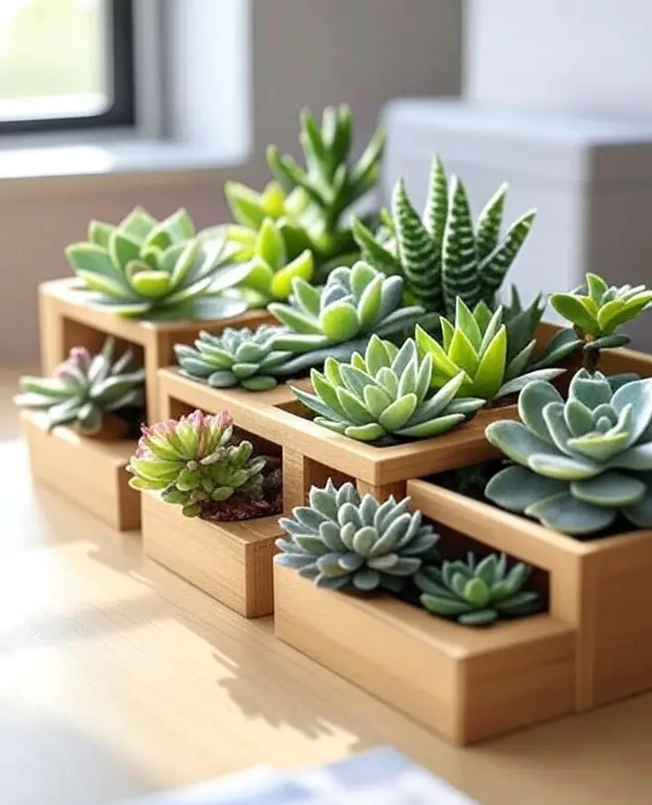 Succulent desk organizer