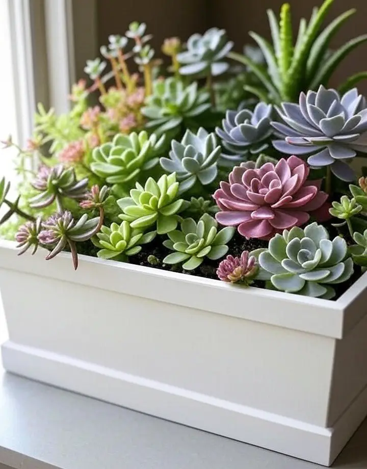 Succulent window box